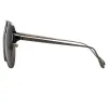 Brooks Aviator Sunglasses in Nickel sold by Linda Farrow