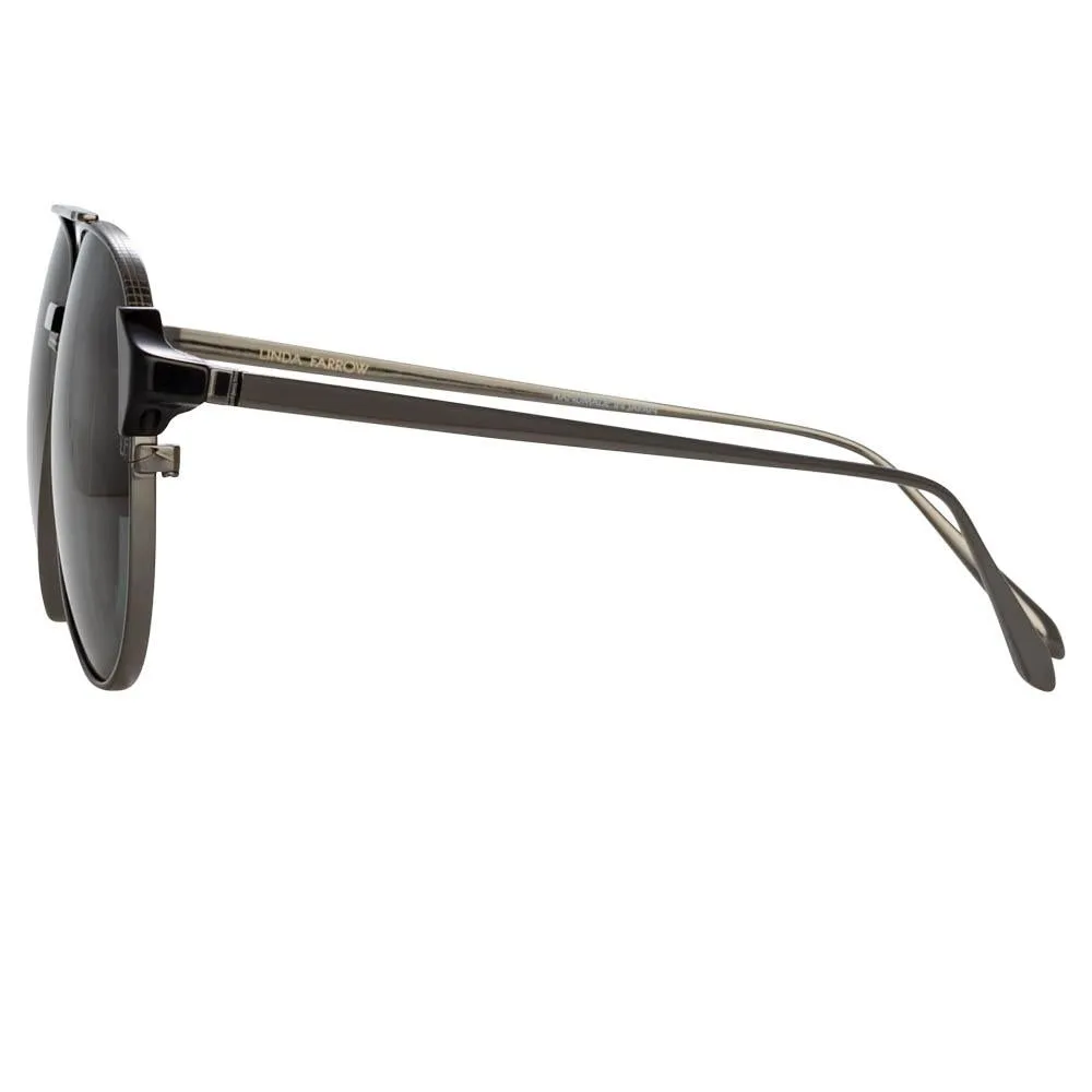 Brooks Aviator Sunglasses in Nickel sold by Linda Farrow product image thumbnail 4
