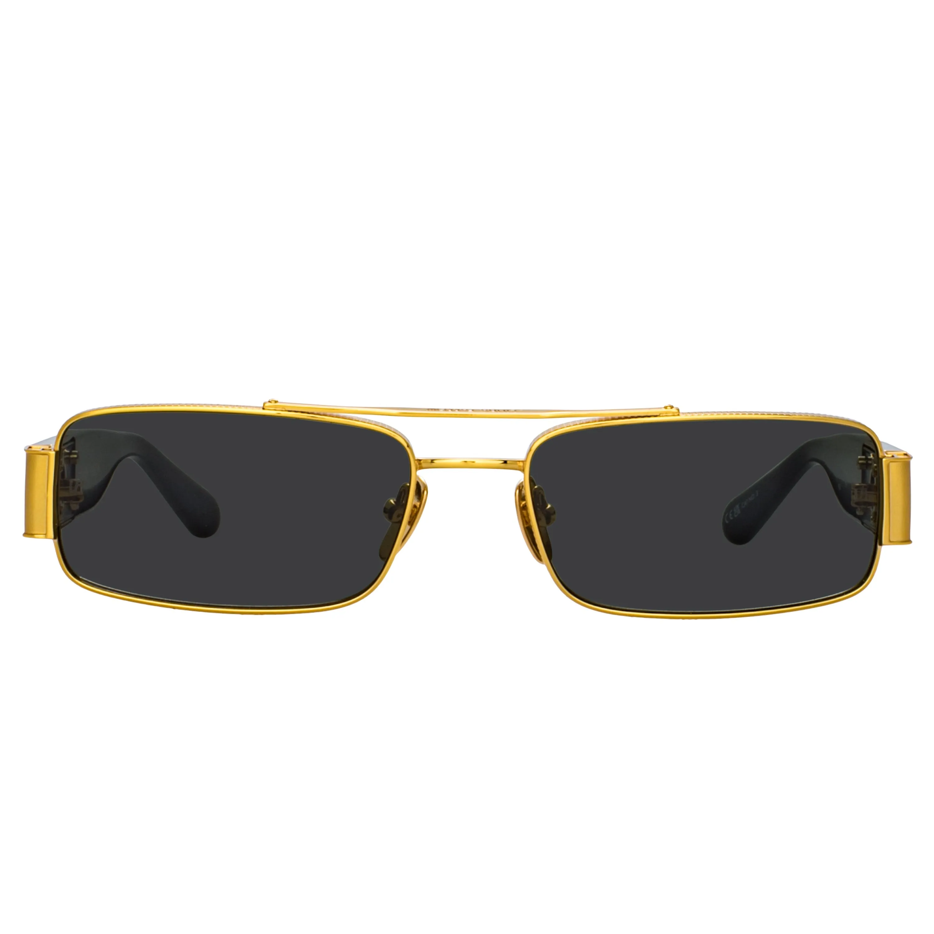 Joey Rectangular Sunglasses in Yellow Gold sold by Linda Farrow product image thumbnail 2