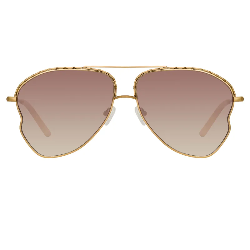 Matthew Williamson Lupin Sunglasses in Light Gold sold by Linda Farrow