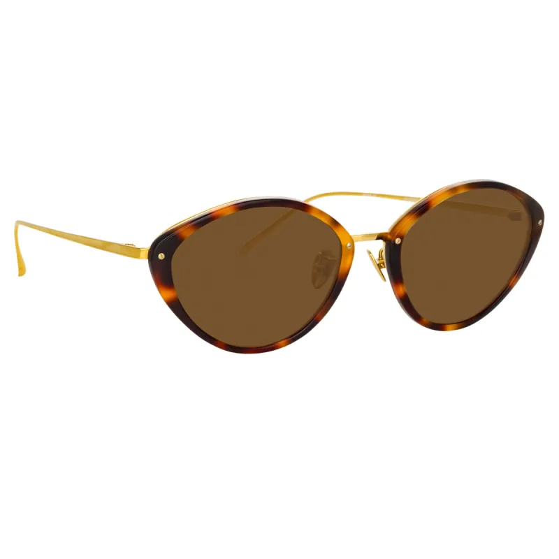 Lucy Cat Eye Sunglasses in Tortoiseshell sold by Linda Farrow