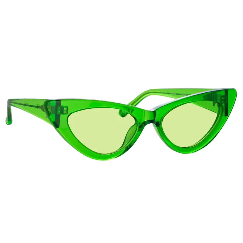 The Attico Dora D-Frame Sunglasses in Green sold by Linda Farrow