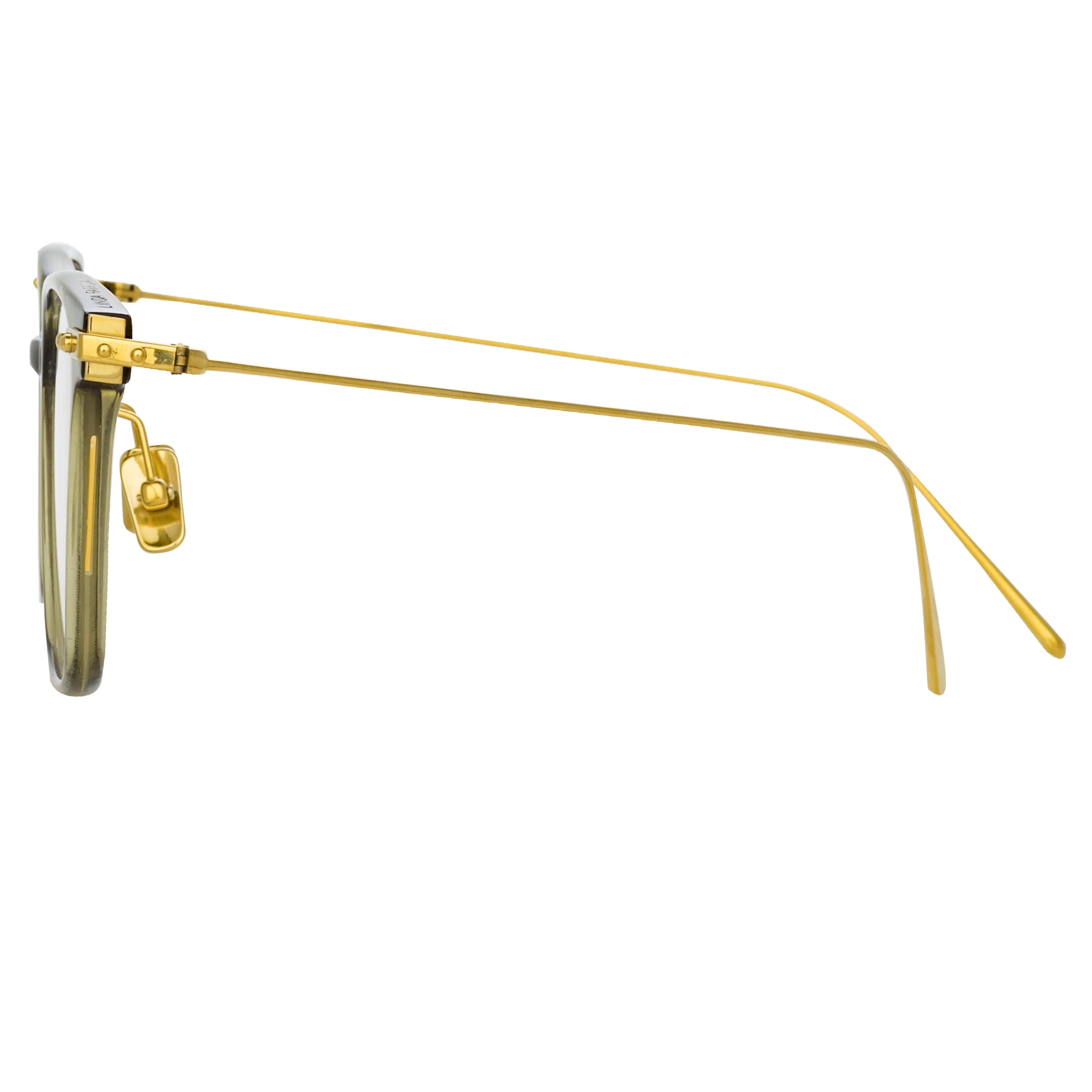 Gehry Rectangular Optical Frame in Light Gold and Green (Men's) sold by Linda Farrow product image thumbnail 3