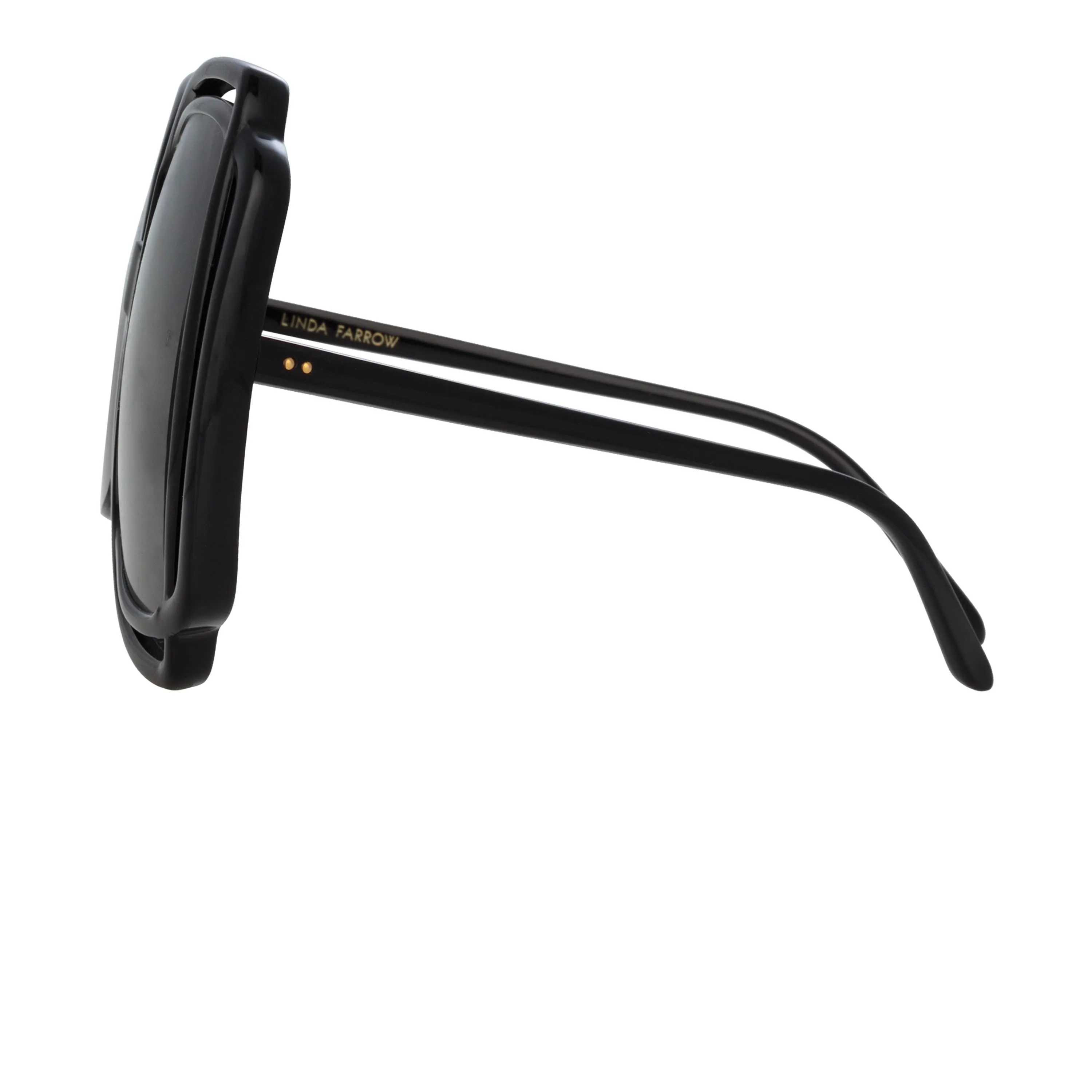 Valentina Squared Sunglasses in Black sold by Linda Farrow product image thumbnail 5