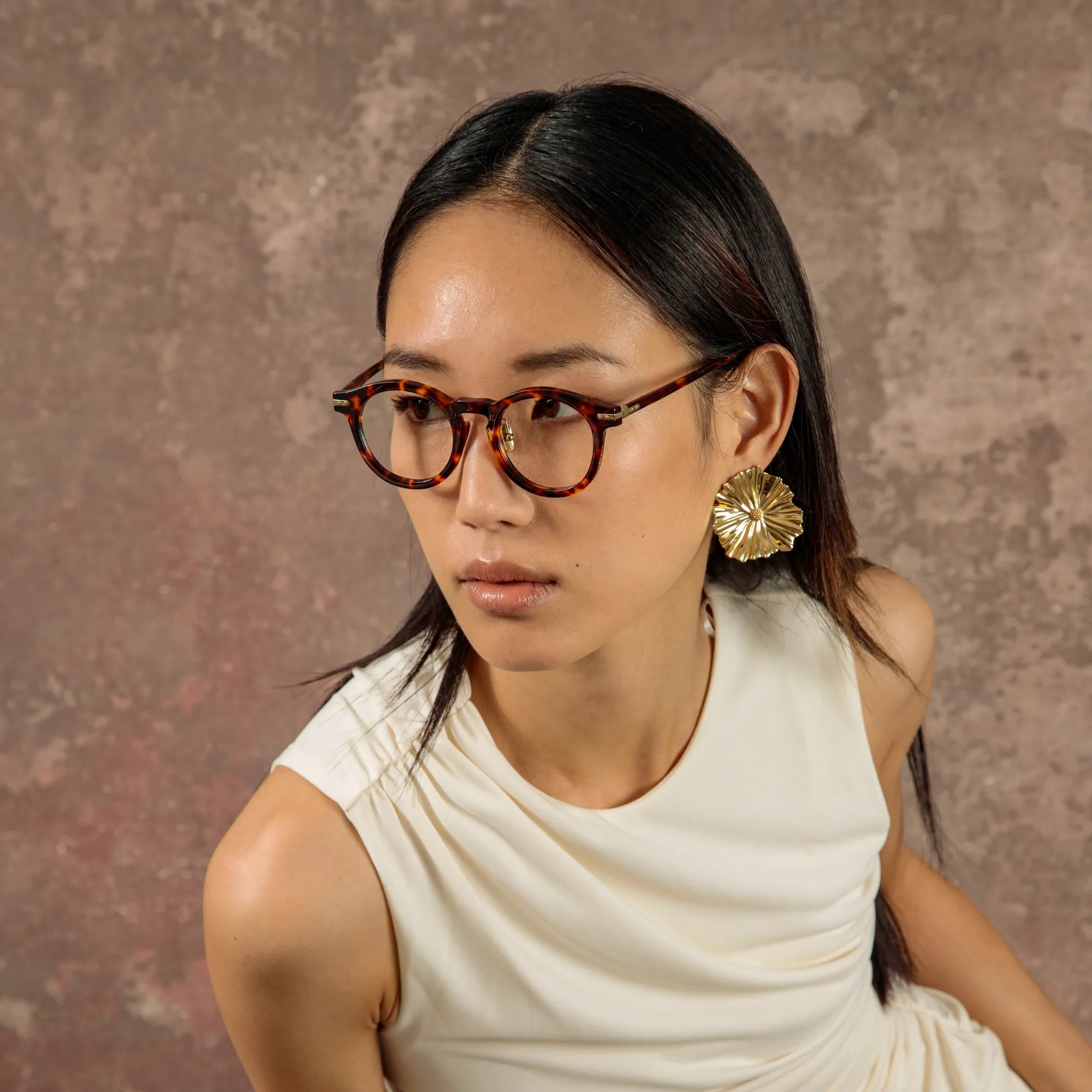 Parler Oval Optical Frame in Tortoiseshell (Asian Fit) sold by Linda Farrow