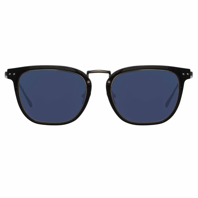 Carson D-Frame Sunglasses in Nickel sold by Linda Farrow