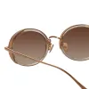 Finn Oval Sunglasses in Rose Gold sold by Linda Farrow