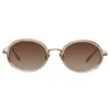 Finn Oval Sunglasses in Rose Gold sold by Linda Farrow