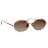 Finn Oval Sunglasses in Rose Gold sold by Linda Farrow
