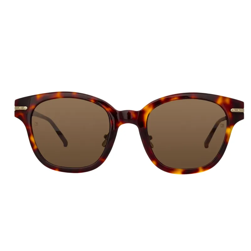 Atkins A D-Frame Sunglasses in Tortoiseshell sold by Linda Farrow