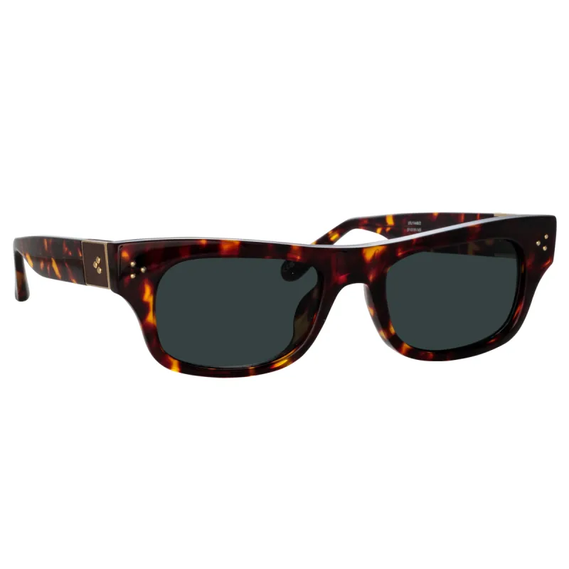 Falck Rectangular Sunglasses in Tortoiseshell sold by Linda Farrow