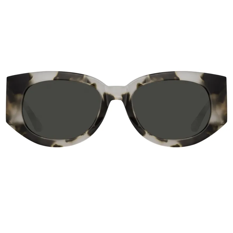 Debbie D-Frame Sunglasses in Black and Grey Tortoiseshell sold by Linda Farrow