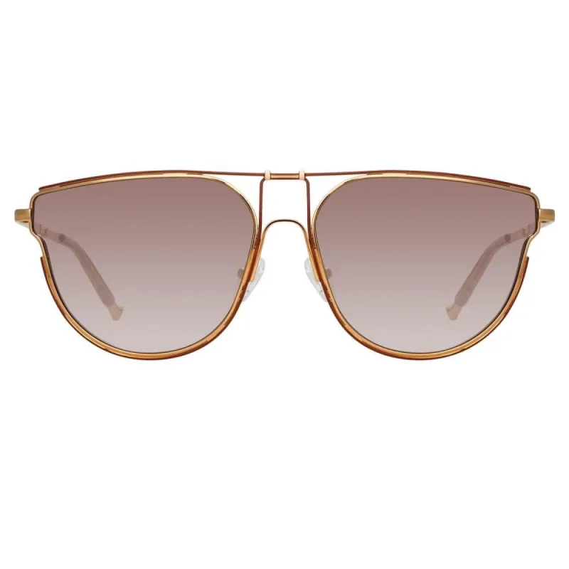 Matthew Williamson Azalea D-Frame Sunglasses in Rose Gold Tone made by Matthew Williamson