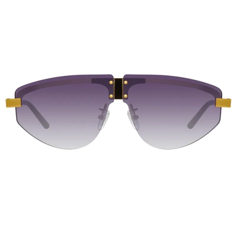 Matthew Williamson Hyacinth Aviator Sunglasses in Yellow Gold sold by Linda Farrow