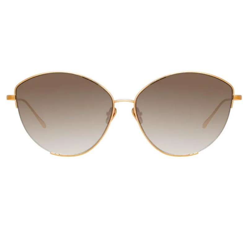 Ella Cat Eye Sunglasses in Rose Gold sold by Linda Farrow