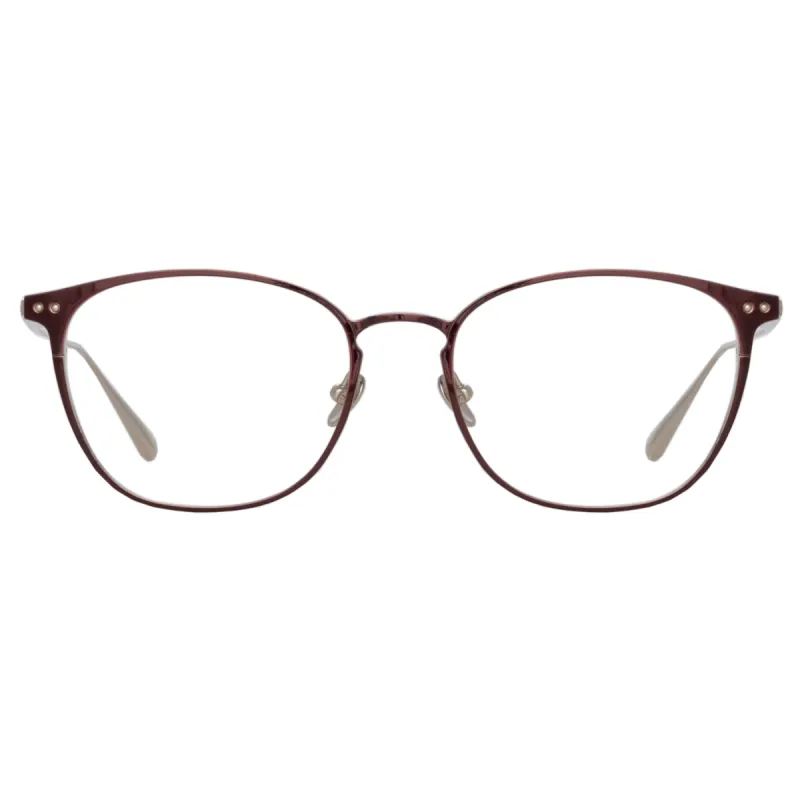Xate Rectangular Optical Frame in Brown sold by Linda Farrow