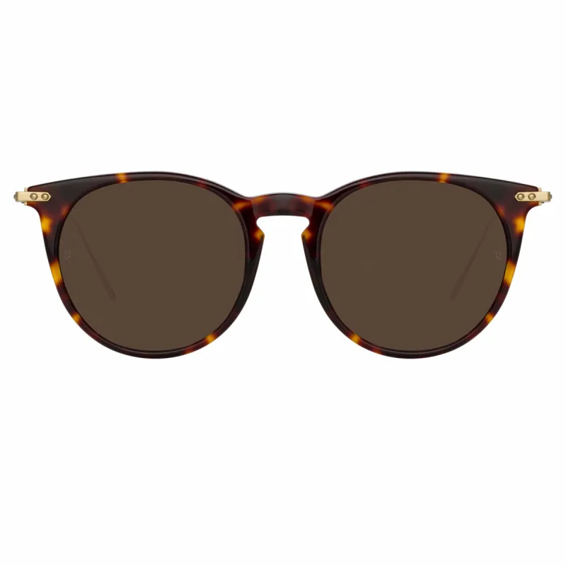 Ellis A Oval Sunglasses in Tortoiseshell sold by Linda Farrow