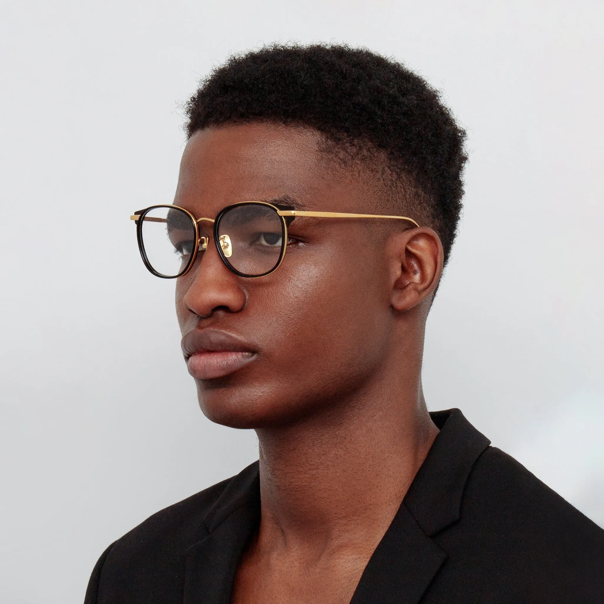 Men's Bower Optical D-Frame in Black sold by Linda Farrow
