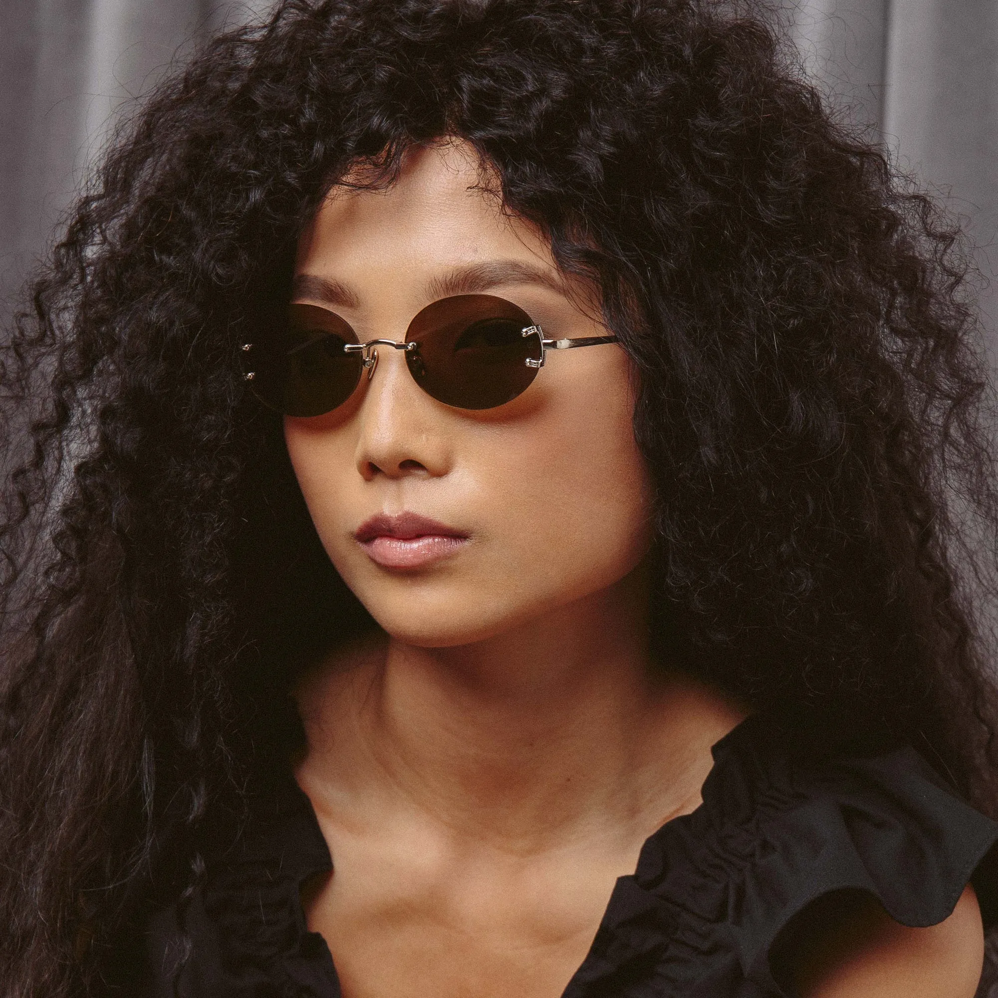 Knight Oval Sunglasses in Light Gold and Brown sold by Linda Farrow product image thumbnail 2