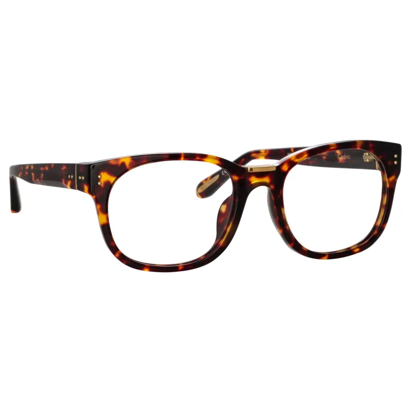 Cedric Rectangular Optical Frames in Tortoiseshell sold by Linda Farrow