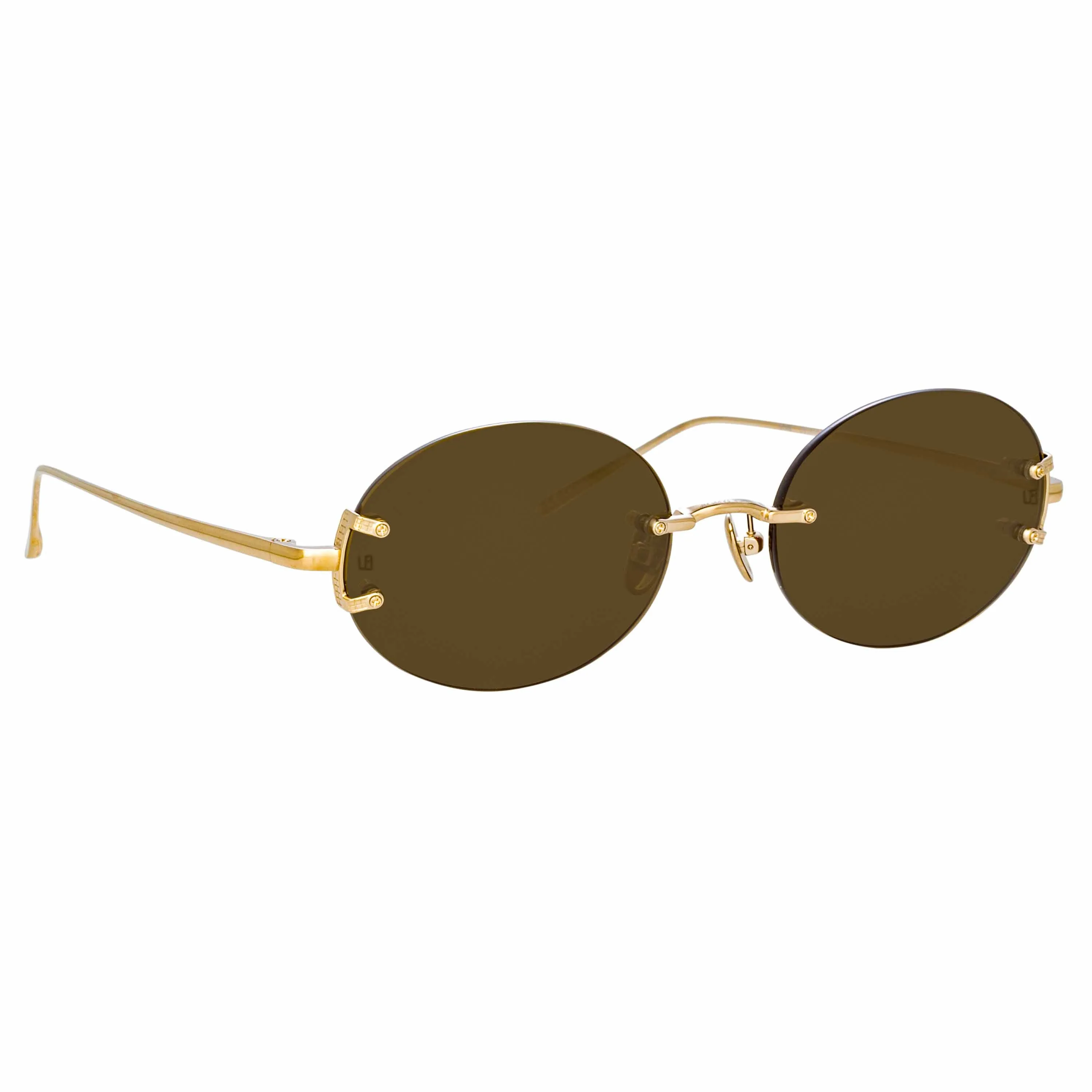 Knight Oval Sunglasses in Light Gold and Brown sold by Linda Farrow product image thumbnail 3