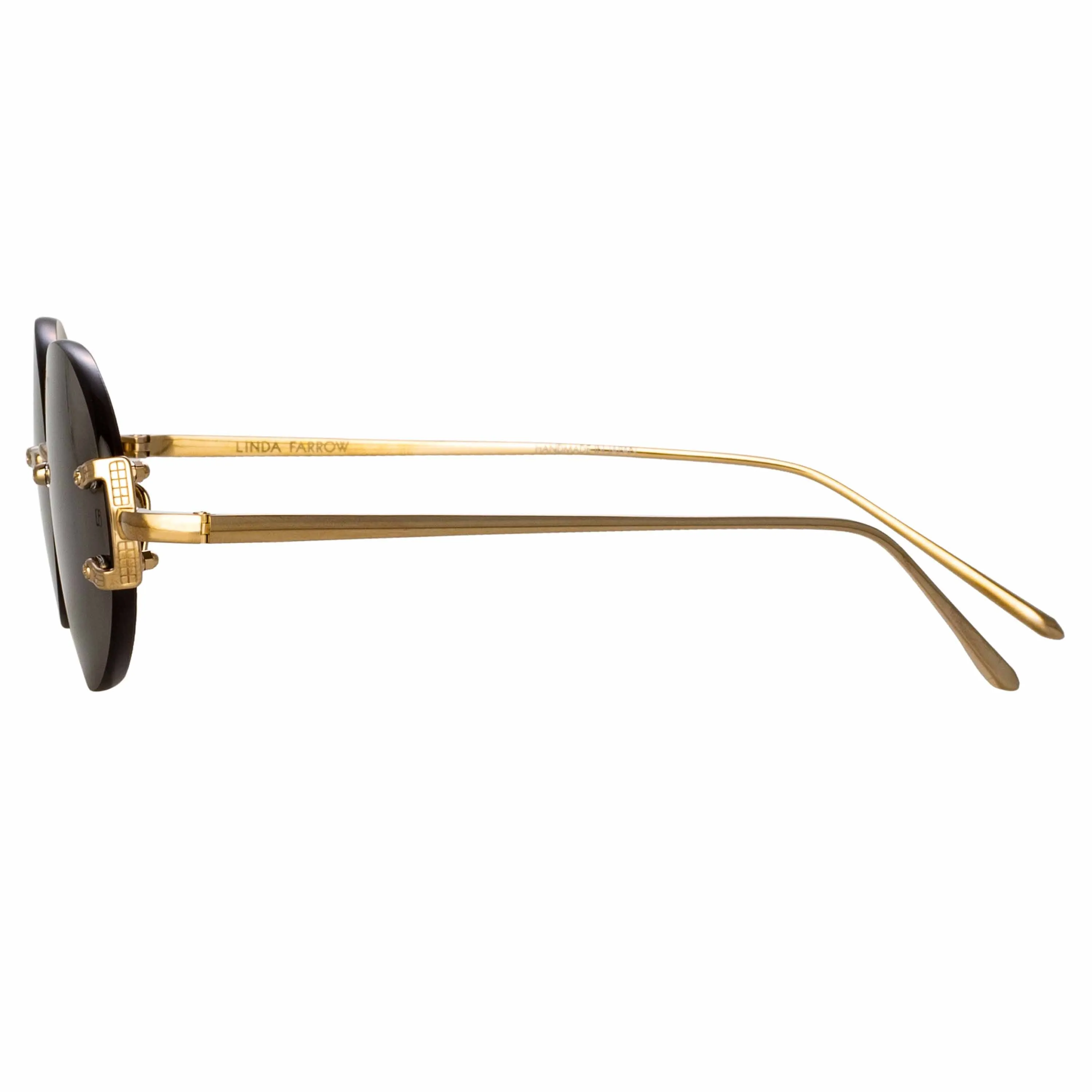 Knight Oval Sunglasses in Light Gold and Brown sold by Linda Farrow product image thumbnail 4