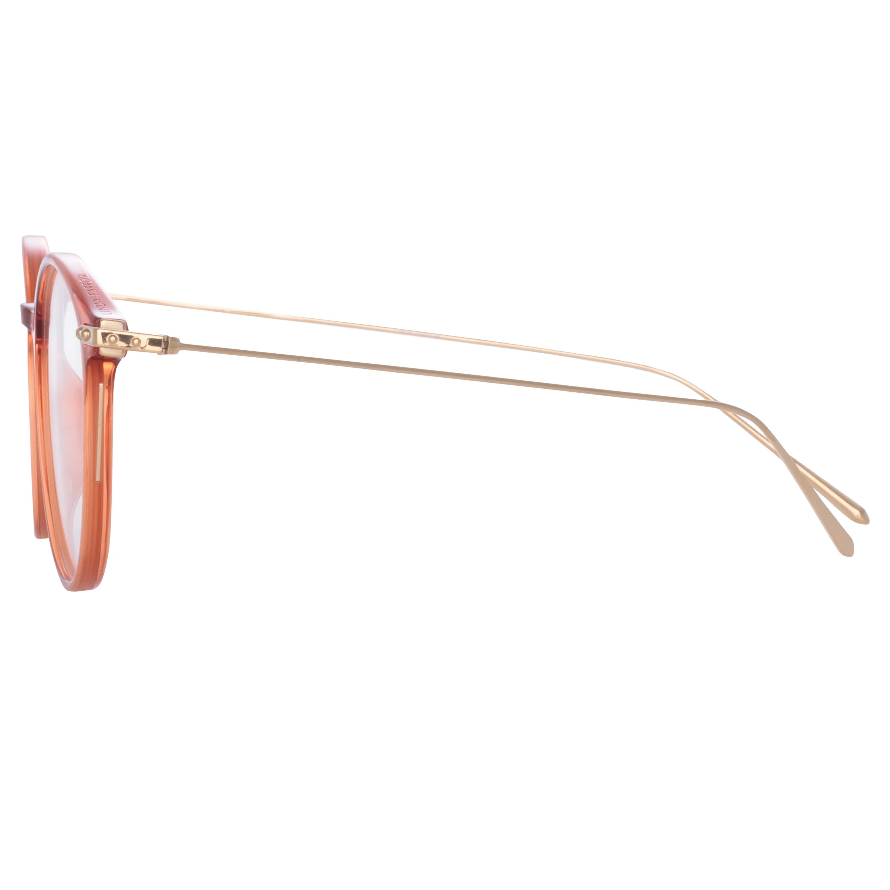 Gray Oval Optical Frame in Amber (Asian Fit) sold by Linda Farrow product image thumbnail 3