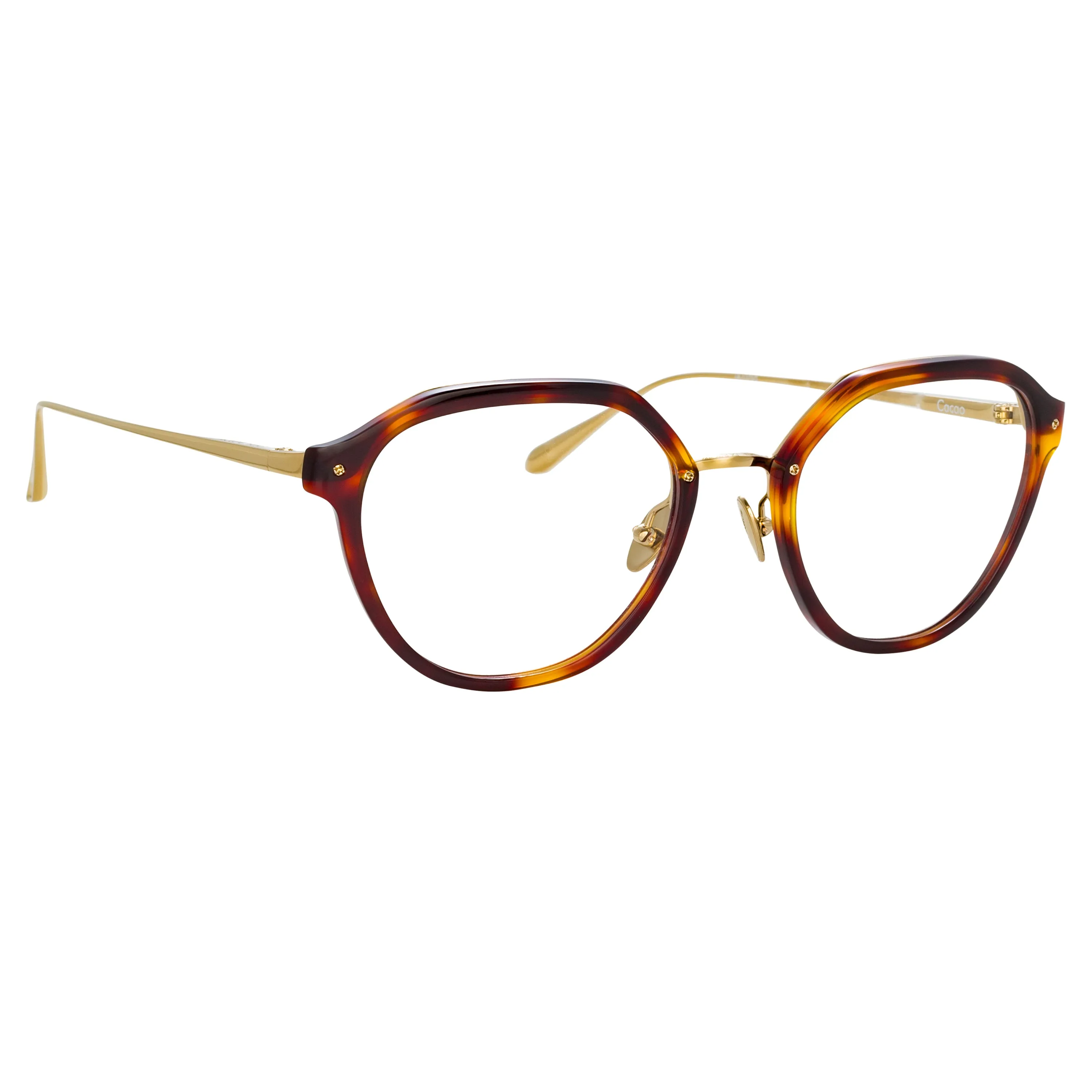 Cacao Angular Optical Frame in Tortoiseshell sold by Linda Farrow product image thumbnail 3