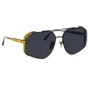 Men's Amar Aviator Sunglasses in Matt Nickel sold by Linda Farrow