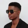 Men's Amar Aviator Sunglasses in Matt Nickel sold by Linda Farrow