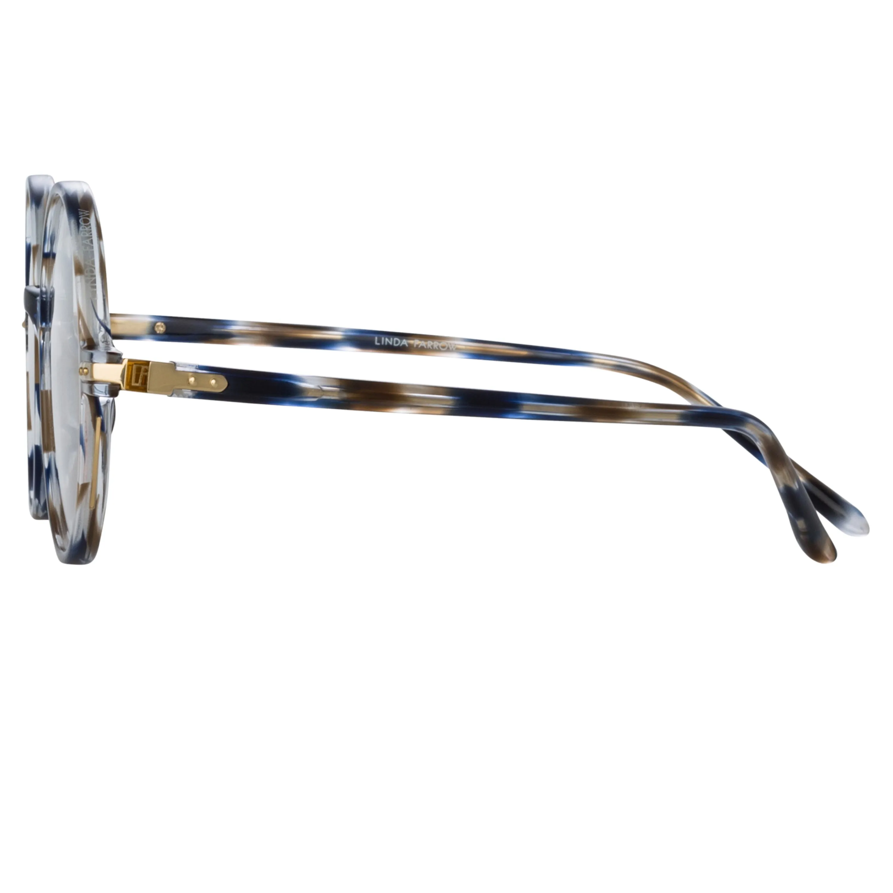 Spire Round Optical Frame in Blue Tortoiseshell sold by Linda Farrow product image thumbnail 3