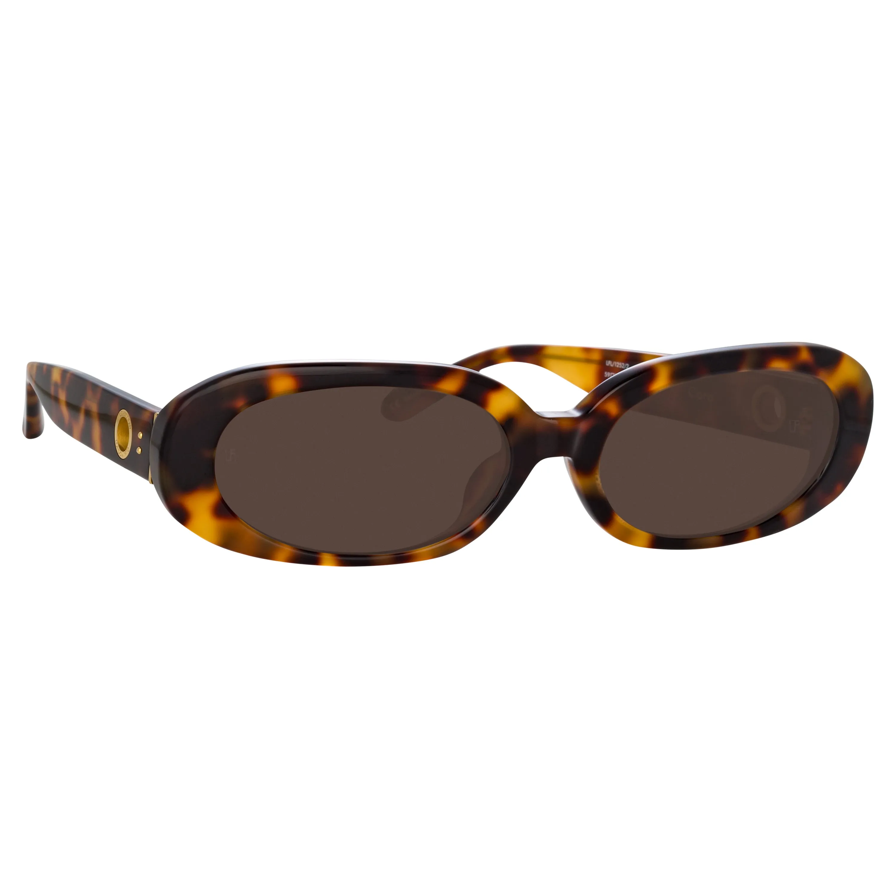 Cara Oval Sunglasses in Tortoiseshell sold by Linda Farrow