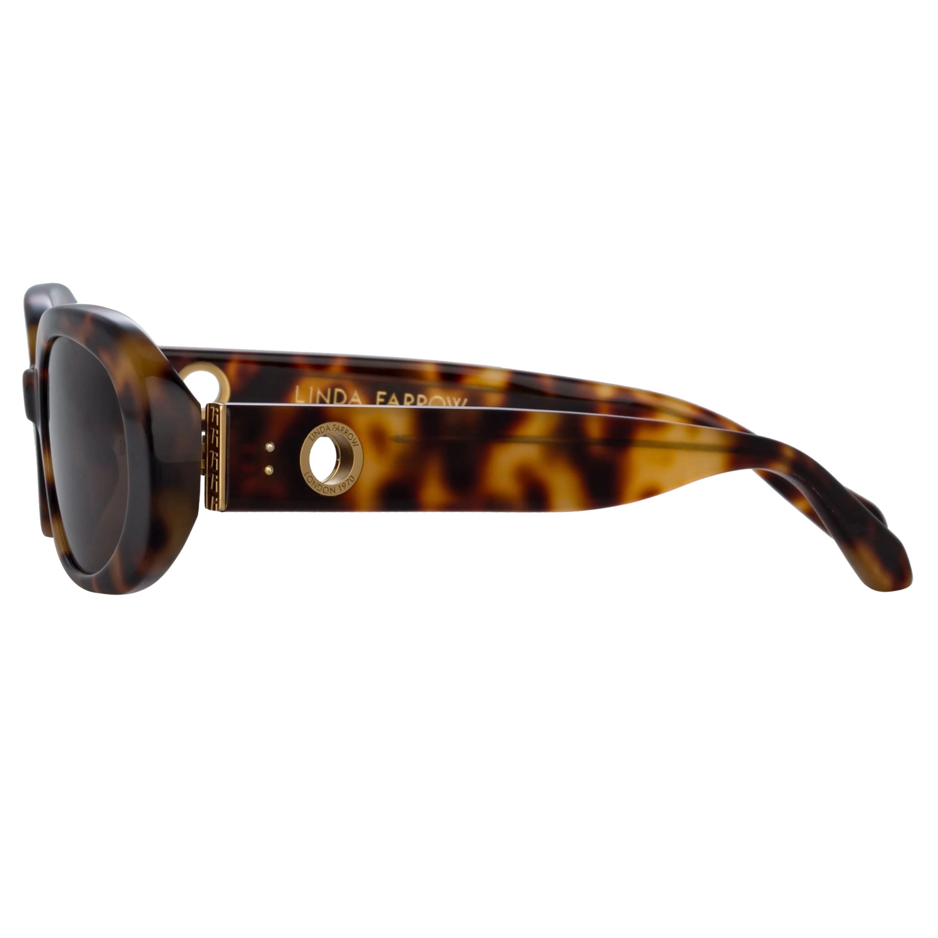 Cara Oval Sunglasses in Tortoiseshell sold by Linda Farrow product image thumbnail 4