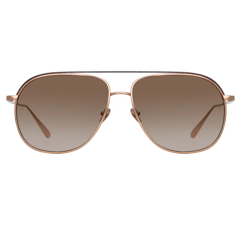 Matis Aviator Sunglasses in Rose Gold sold by Linda Farrow