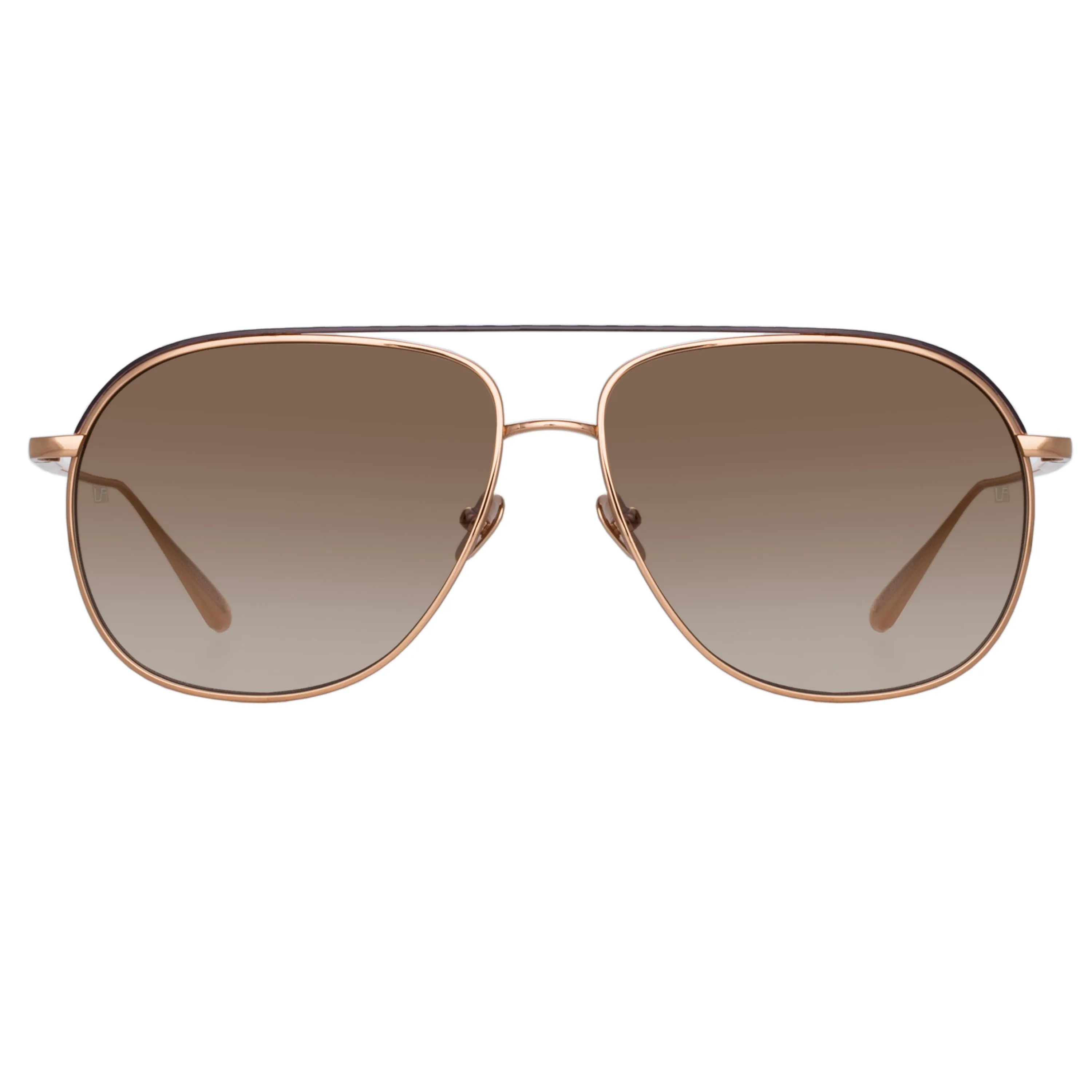 Matis Aviator Sunglasses in Rose Gold sold by Linda Farrow