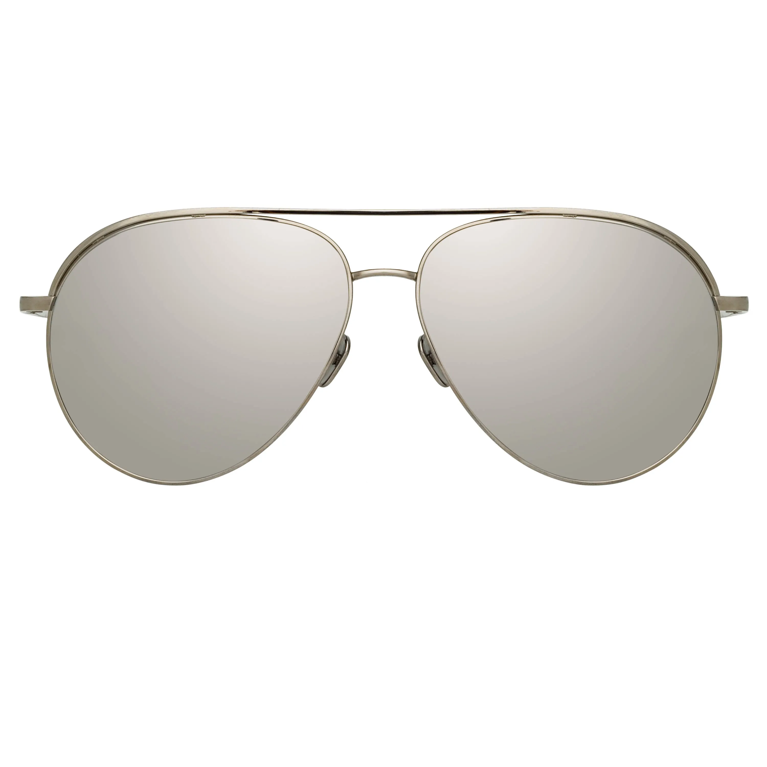 Roberts Aviator Sunglasses in White Gold and Platinum sold by Linda Farrow