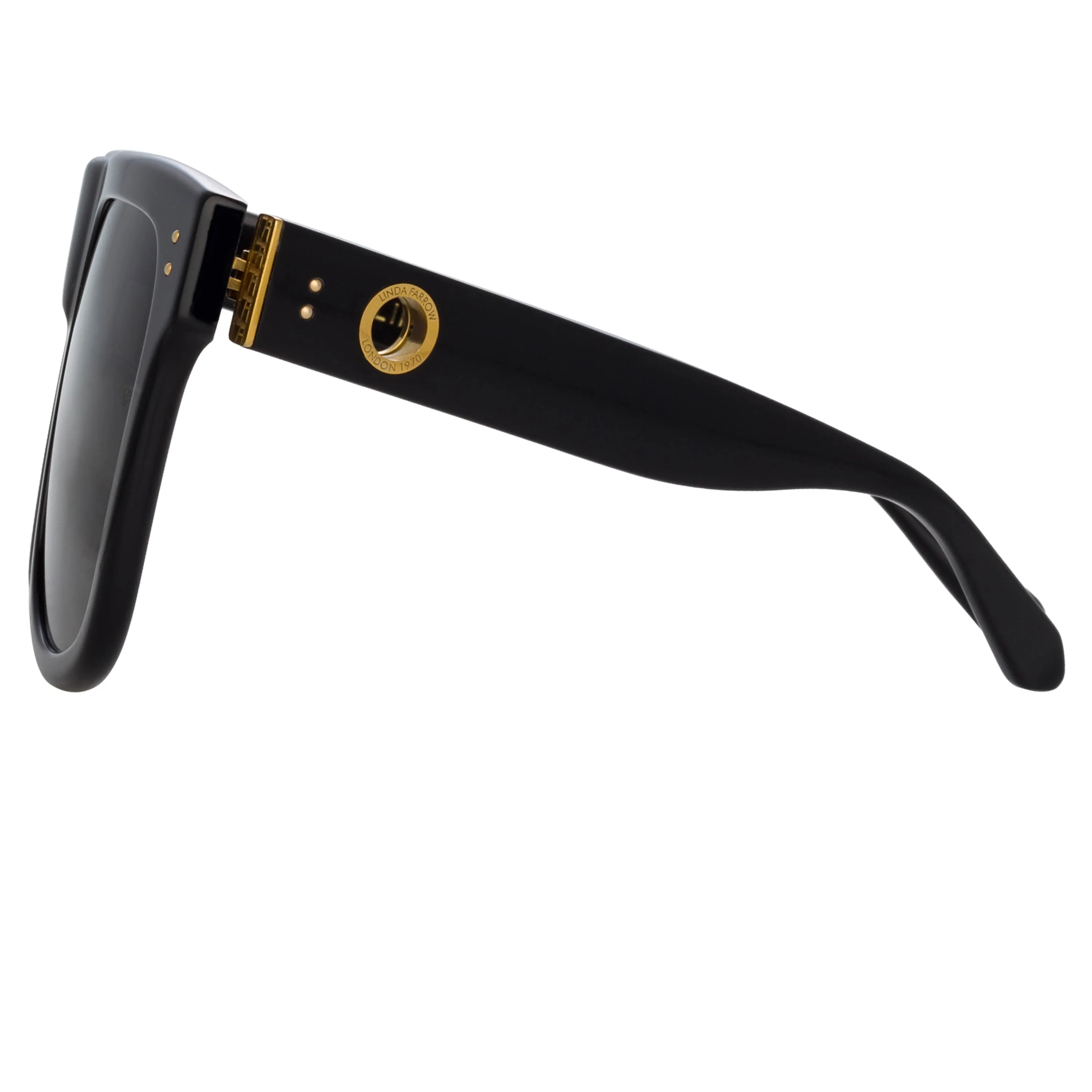 Carolina Flat Top Sunglasses in Black (Men's) sold by Linda Farrow product image thumbnail 4