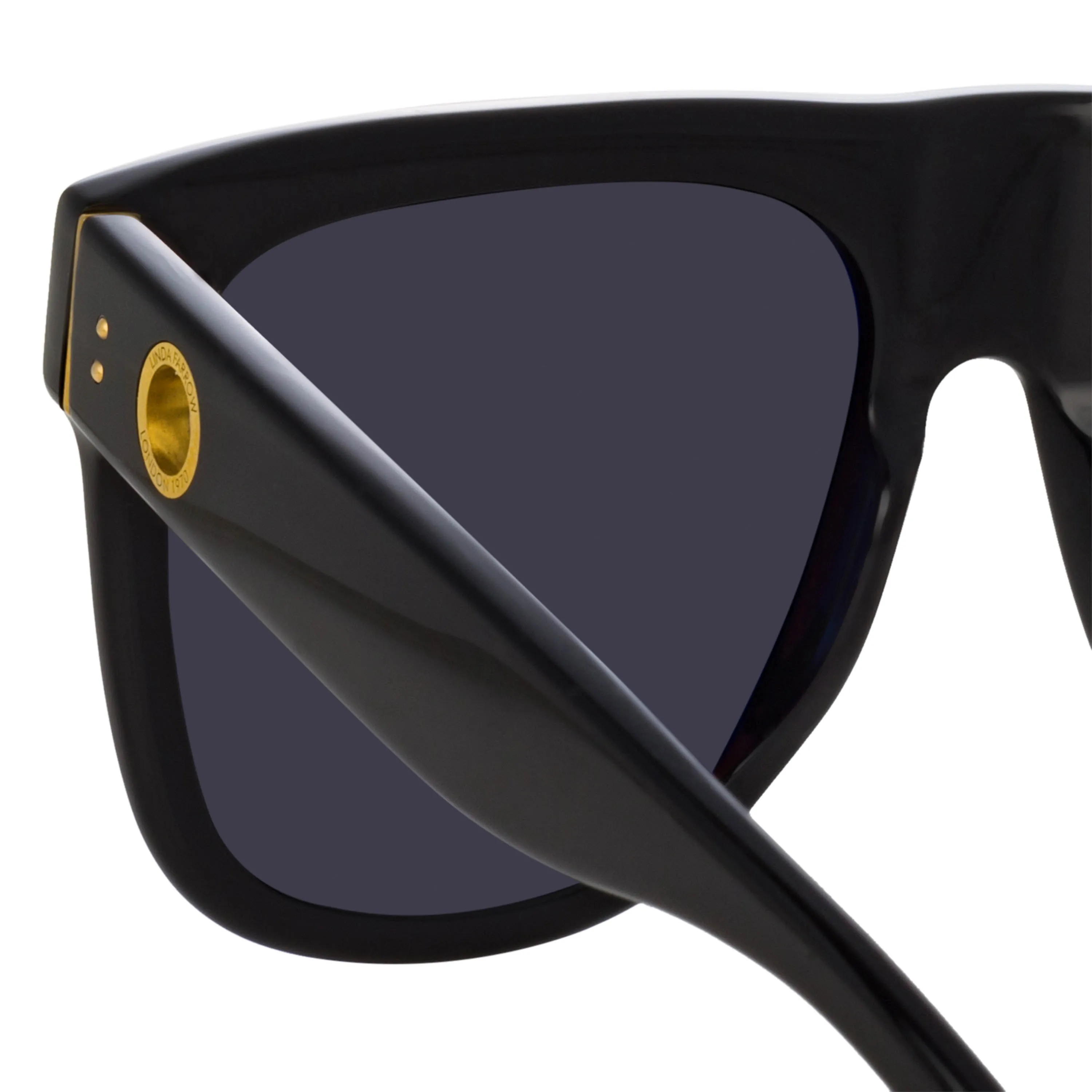 Carolina Flat Top Sunglasses in Black (Men's) sold by Linda Farrow product image thumbnail 5