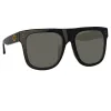 Carolina Flat Top Sunglasses in Black (Men's) sold by Linda Farrow