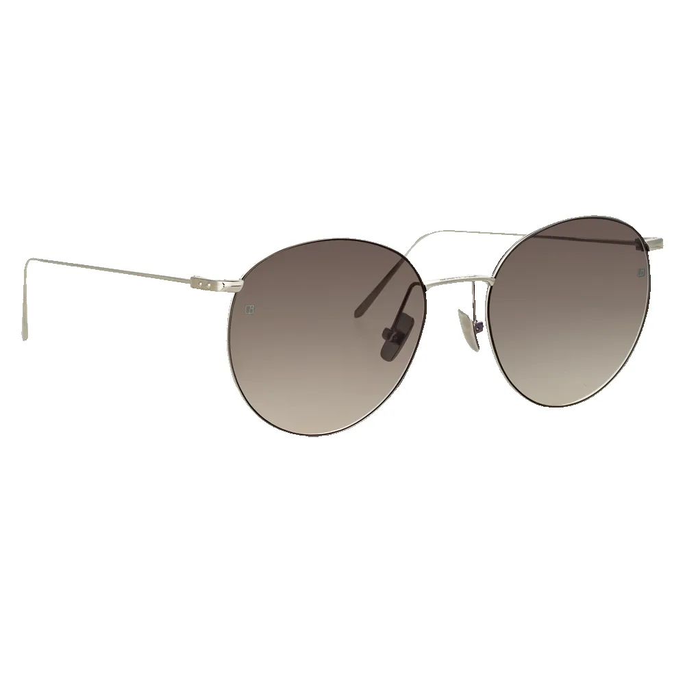 Foster Oval Sunglasses in White Gold sold by Linda Farrow product image thumbnail 2