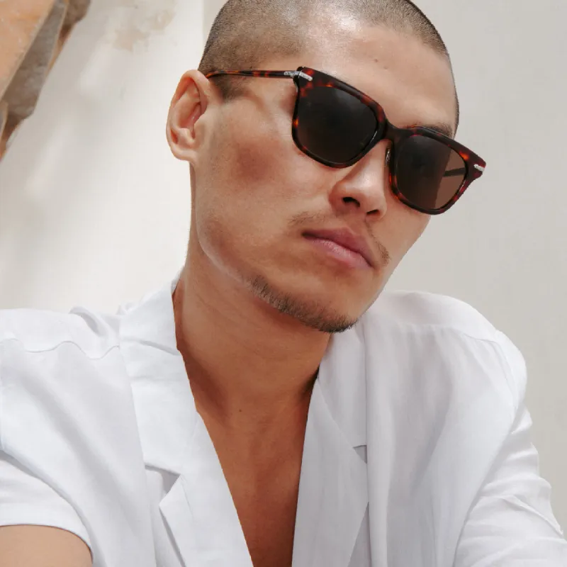 Empire D-Frame Sunglasses in Tortoiseshell (Men's) sold by Linda Farrow
