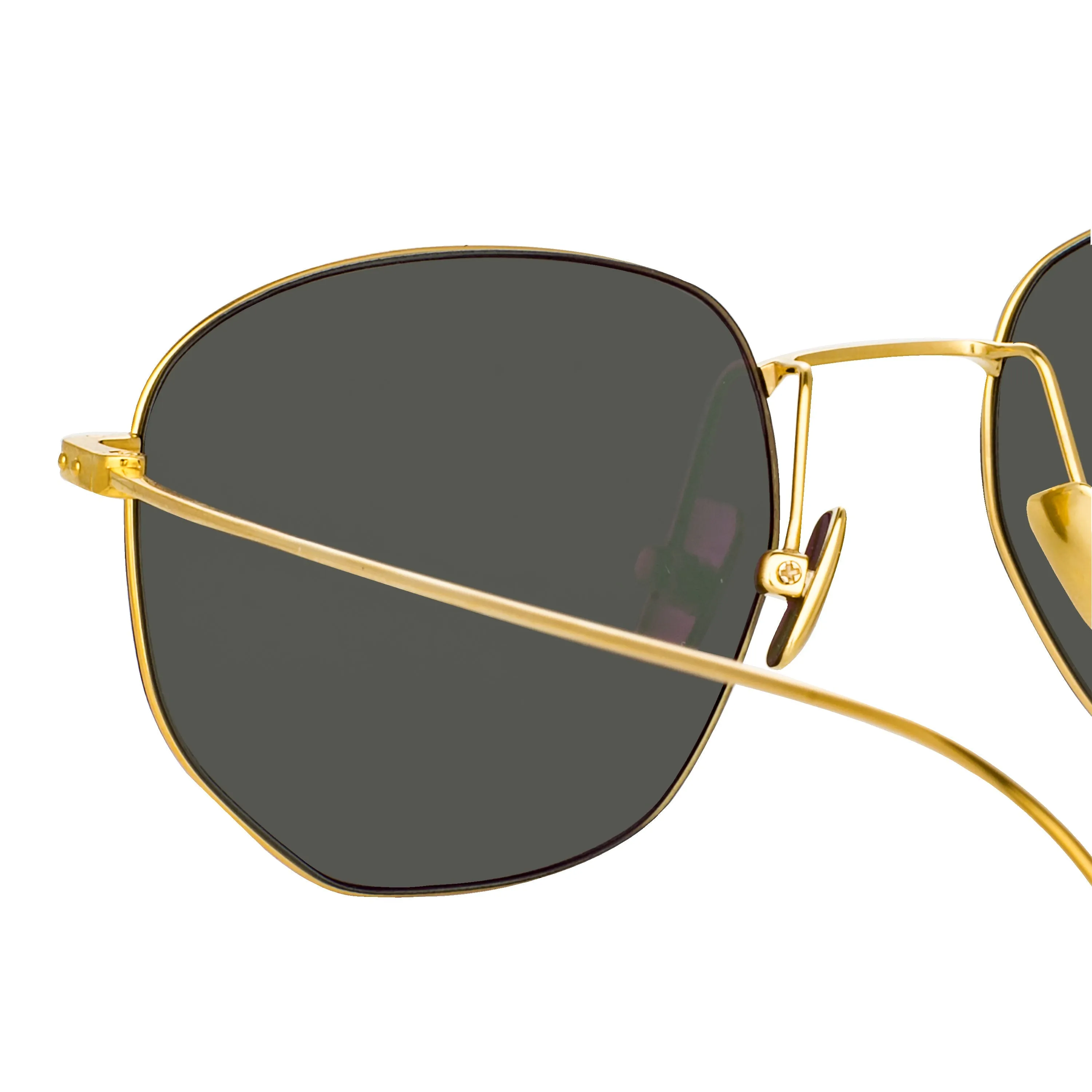 Rohe Angular Sunglasses in Yellow Gold and Green (Men's) sold by Linda Farrow product image thumbnail 3