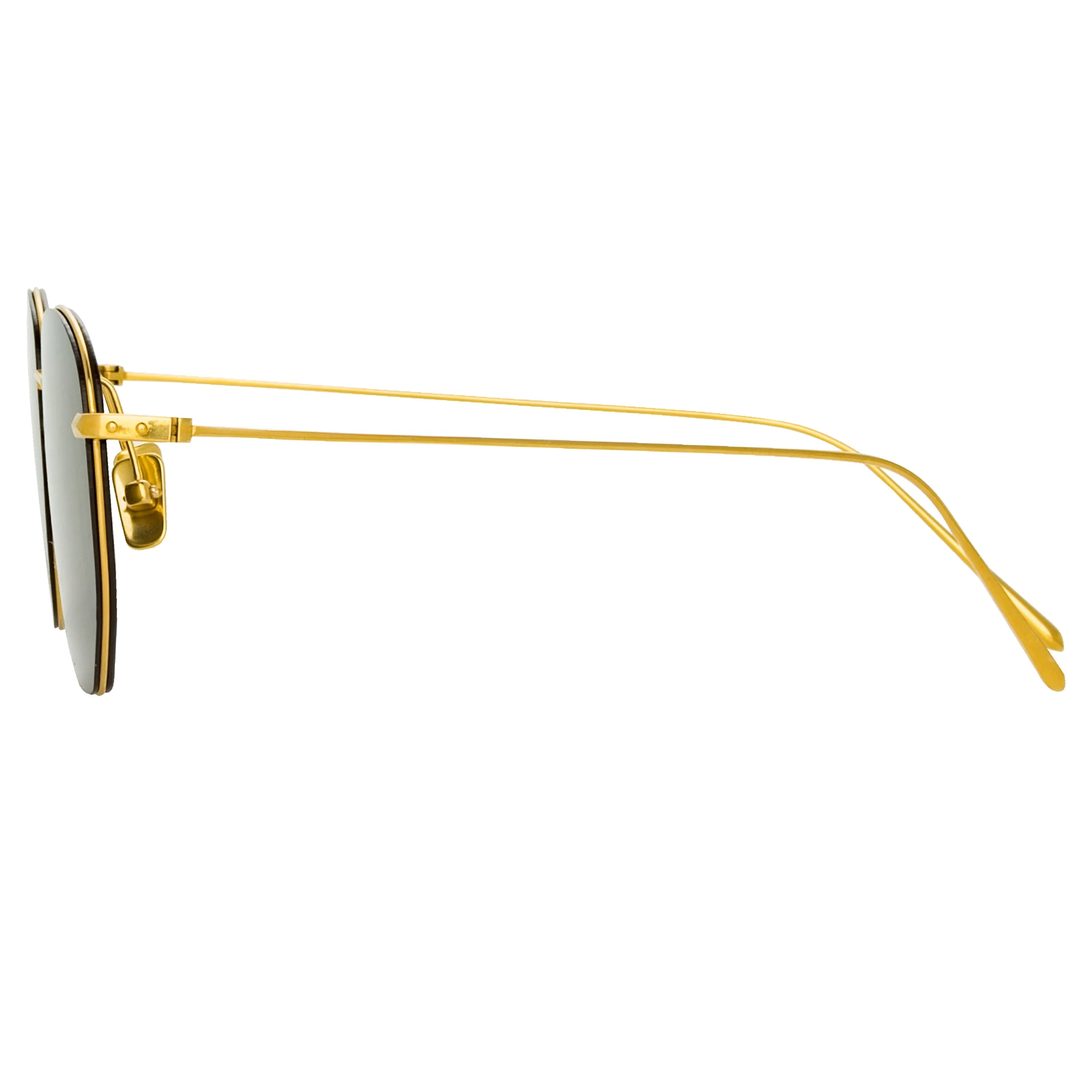 Rohe Angular Sunglasses in Yellow Gold and Green (Men's) sold by Linda Farrow product image thumbnail 5