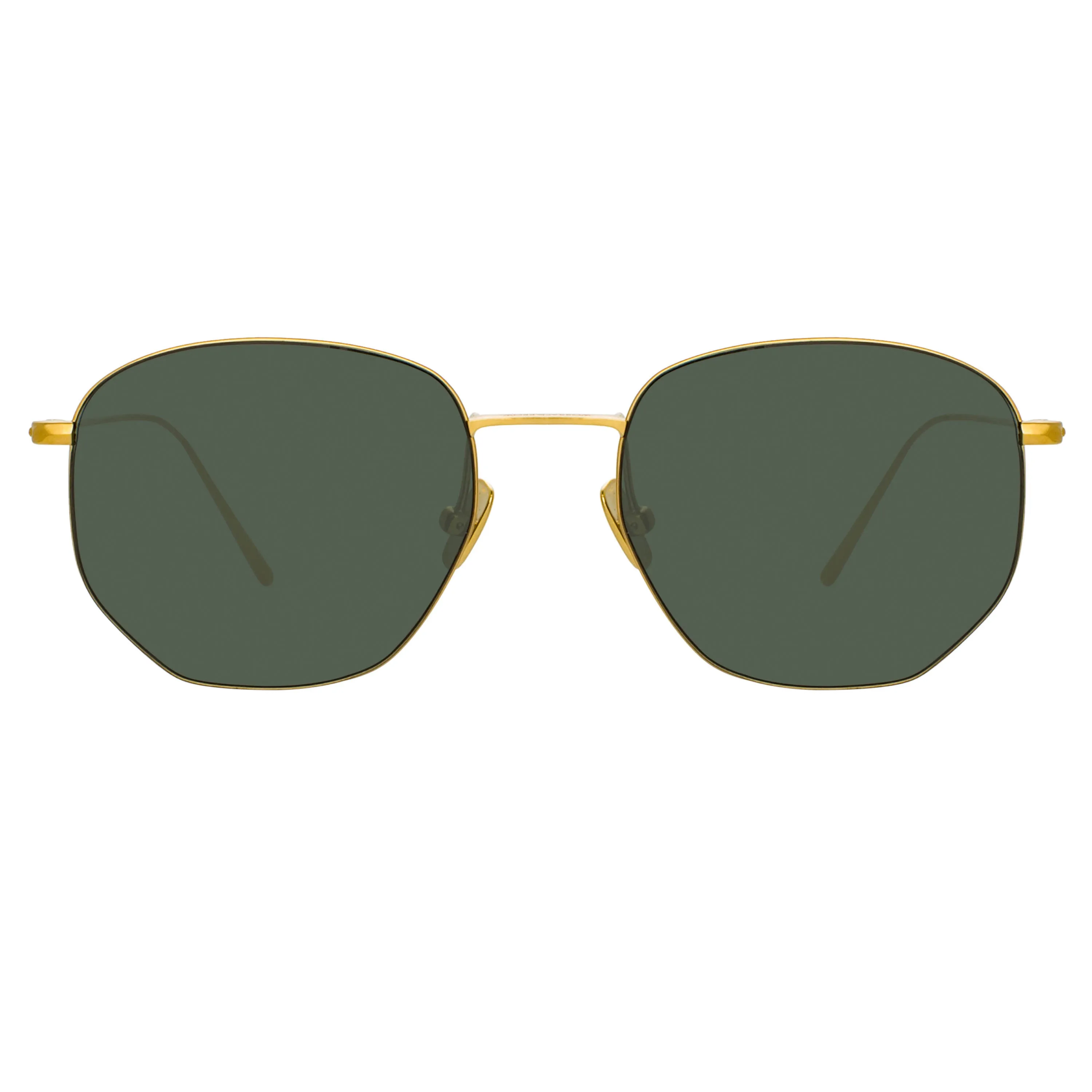 Rohe Angular Sunglasses in Yellow Gold and Green (Men's) sold by Linda Farrow product image thumbnail 2