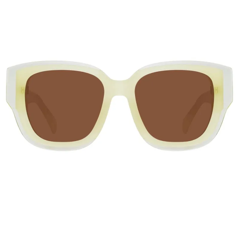 Matthew Williamson Senna D-Frame Sunglasses in Yellow sold by Linda Farrow