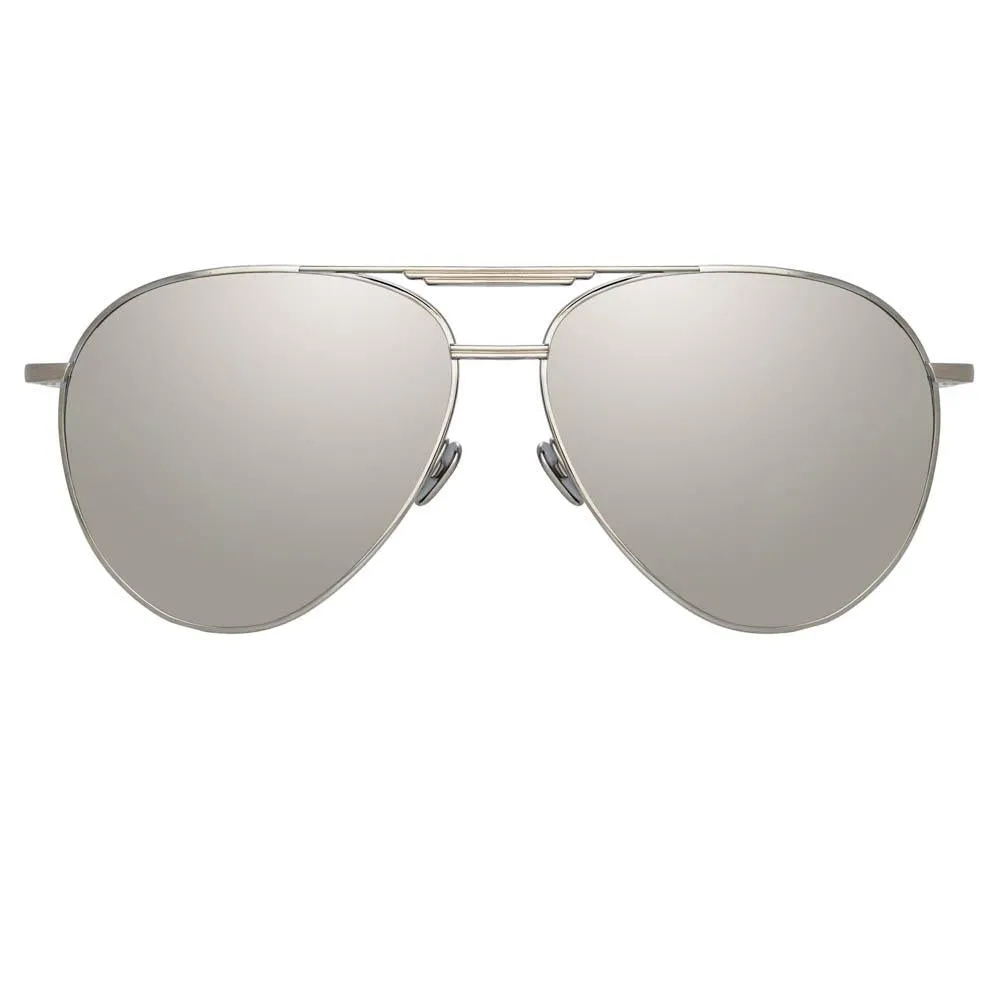 Carter Aviator Sunglasses in White Gold sold by Linda Farrow