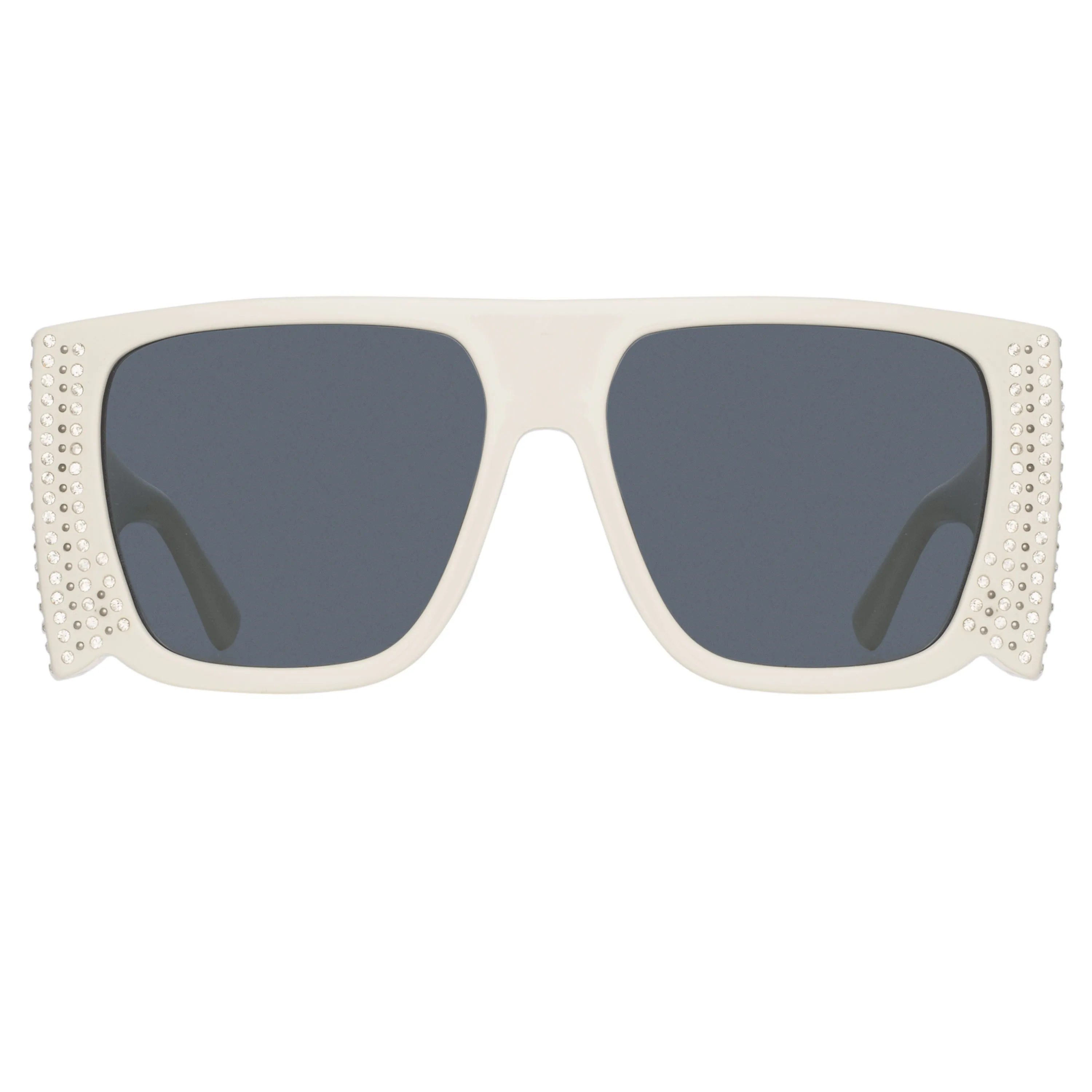 Magda Butrym Flat Top Sunglasses in Ivory and Grey sold by Linda Farrow