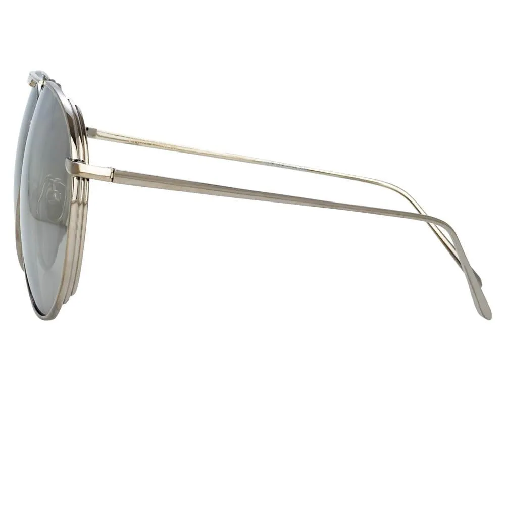 Carter Aviator Sunglasses in White Gold sold by Linda Farrow product image thumbnail 3