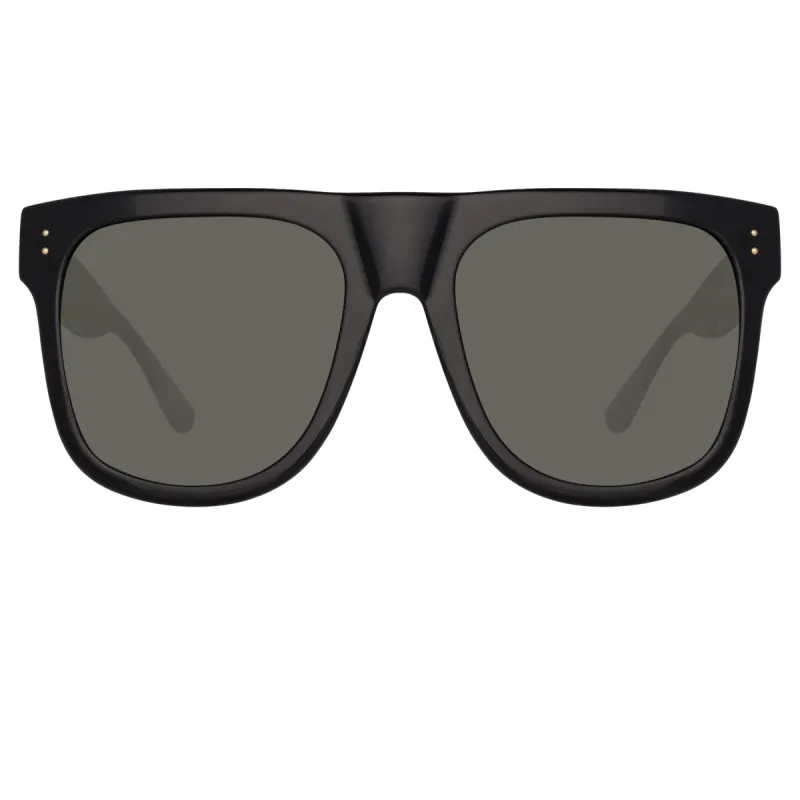 Carolina Flat Top Sunglasses in Black sold by Linda Farrow