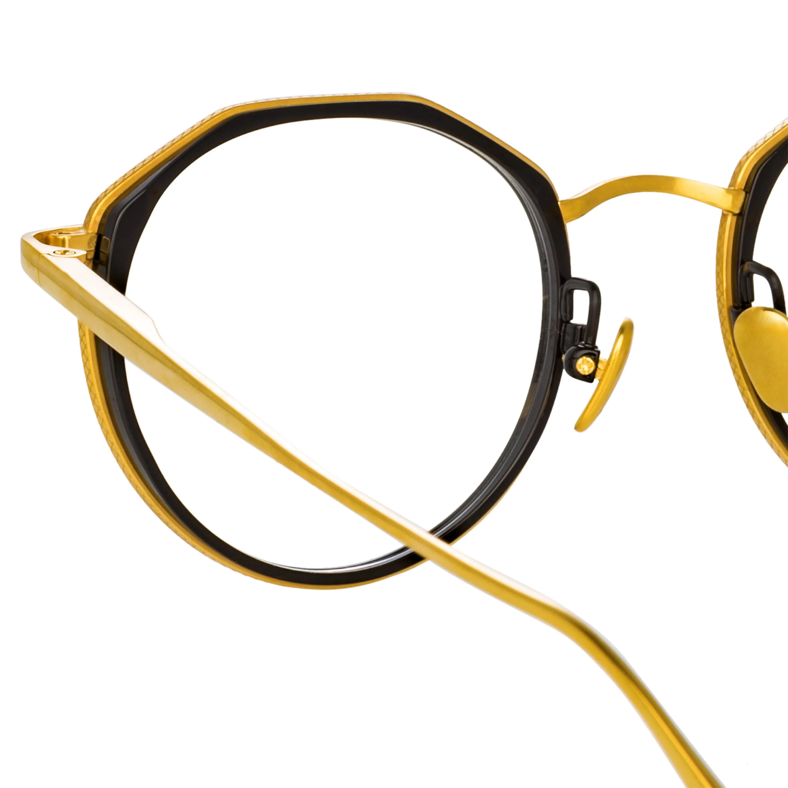 Cesar Angular Optical Frame in Yellow Gold and Black sold by Linda Farrow product image thumbnail 5